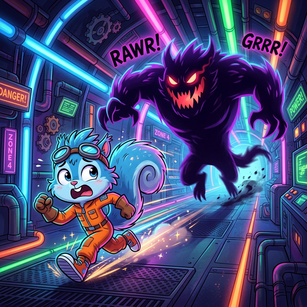 Toon Running from Twisted